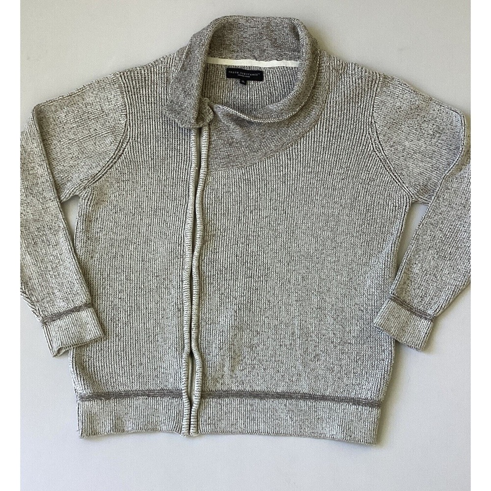 Truth‎ Substance Common Sense Sweater Womens Extra Large Gray Zip Shacket A